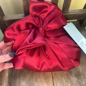 ANTONIO MELANI Elegant Red Satin Clutch